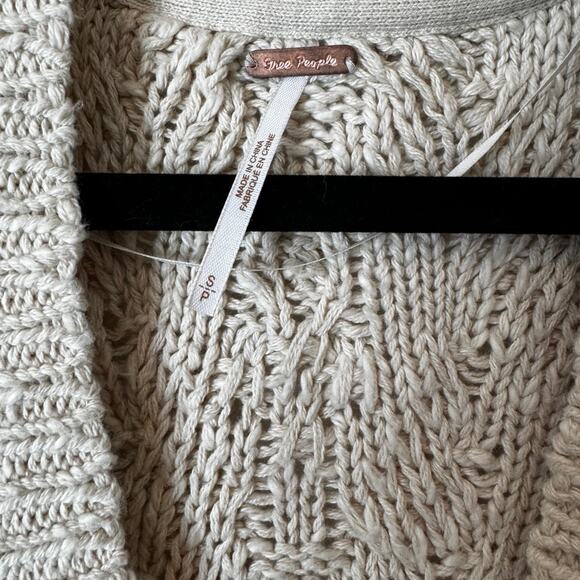 Free People Button-Up Cardigan Cream Women Size Small - Picture 5 of 6